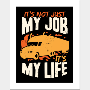 18 Wheeler Trucker Job Truck Driver Gift Posters and Art